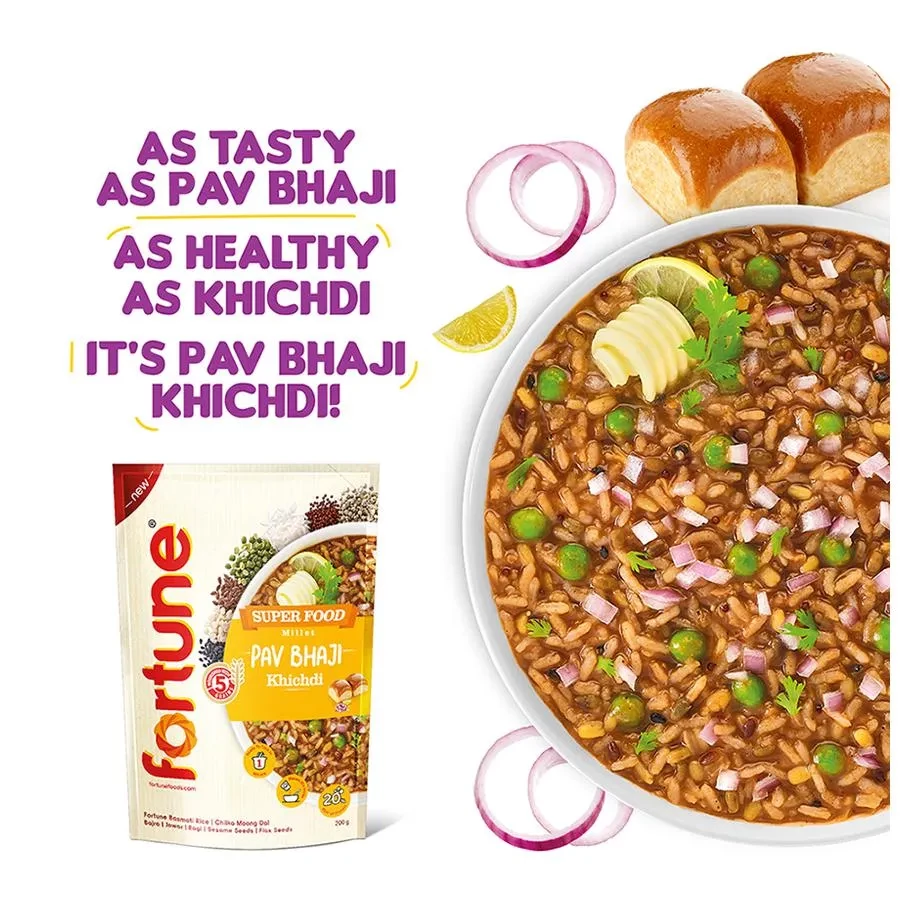 Fortune Super Food Millet Pav Bhaji Khichdi - Ready To Cook, Rich In Protein,, 200 g Pouch-9.webp